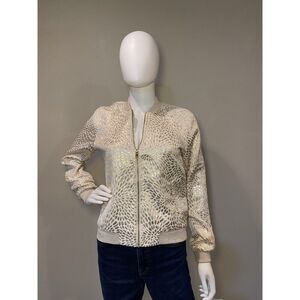 Off White w/ Rose Gold Embroidery Vero Moda  Light Weight Bomber Jacket Women’s